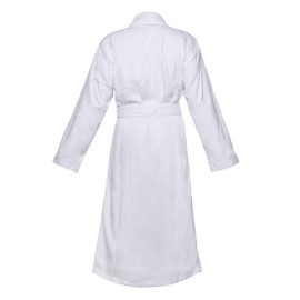 CHADSWORTH & HAIG Ultimate Doeskin Brushed Microfiber Bathrobe Lined In Terry. Luxury Spa & Hotel Bathrobe for Women and Men White/White X-Large