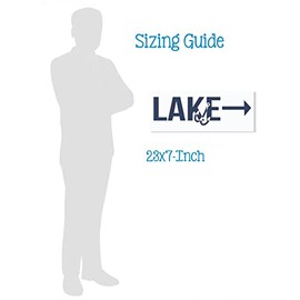 Fishing Decor Beach Wall Decals Lake Arrow Fish Hook Vinyl Letter Stickers 23x7-Inch Deep Blue