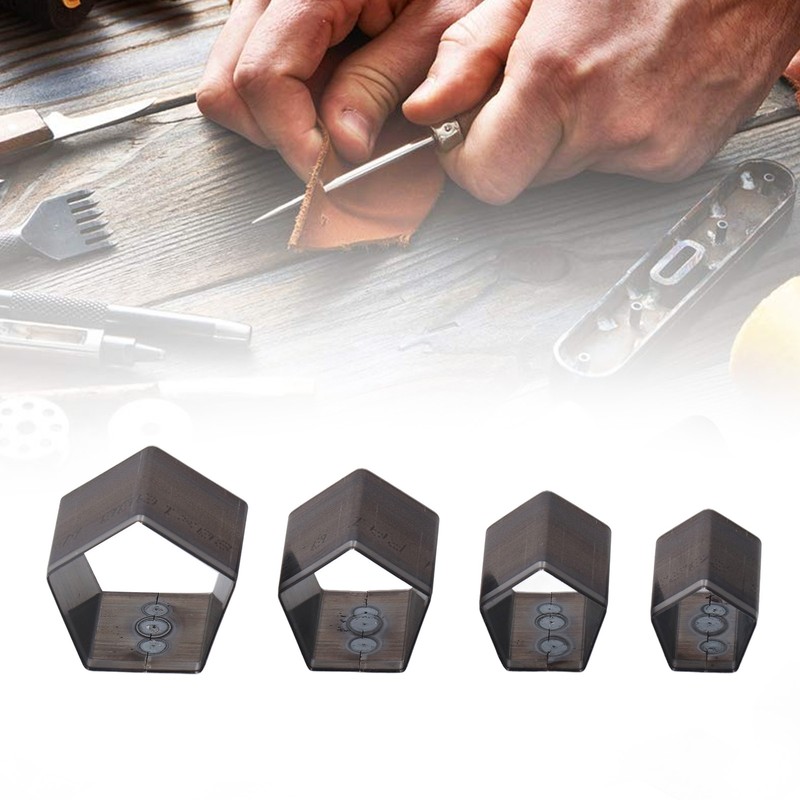 4Pcs Pentagon Cutting Punching Die Alloy Steel Leather Cutting Mold
