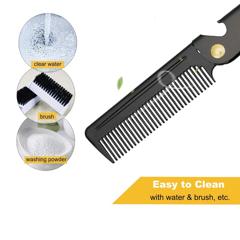 Stainless Steel Folding Comb, Pocket Comb for Men and Women,