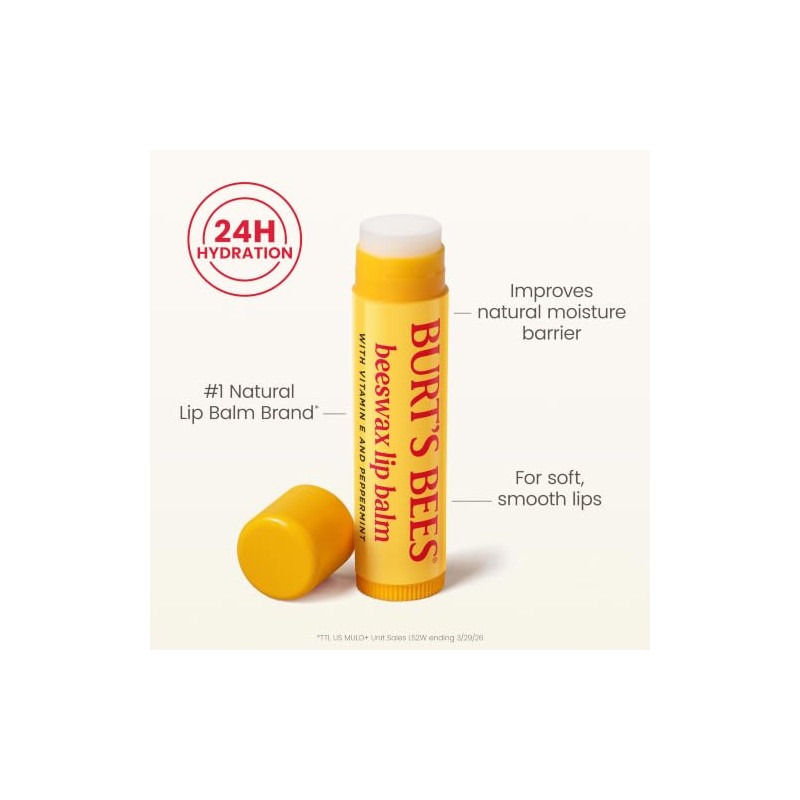 Burt'S Bees 100% Natural Moisturizing Lip Balm, Original Beeswax with