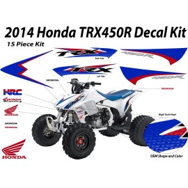 Honda 2014 Honda TRX450R Decal Graphic Sticker OEM kit Plastic Kit Emblem Red blue 450 - Red Plastic Kit