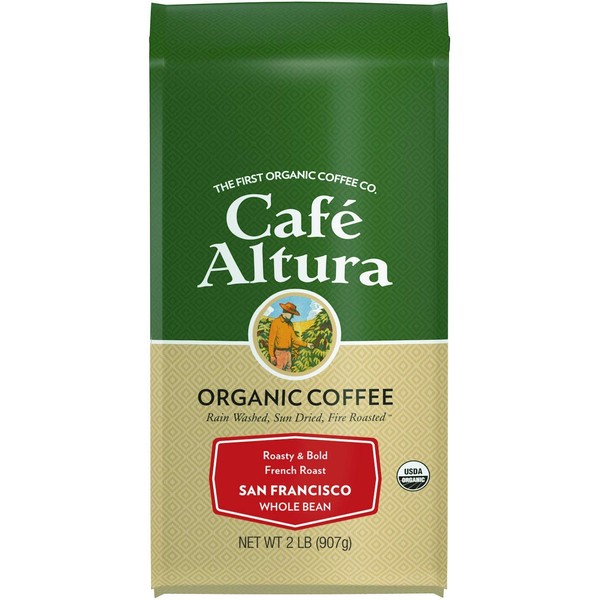 Cafe Altura Whole Bean Organic Coffee, San Francisco Blend, 2 Pound