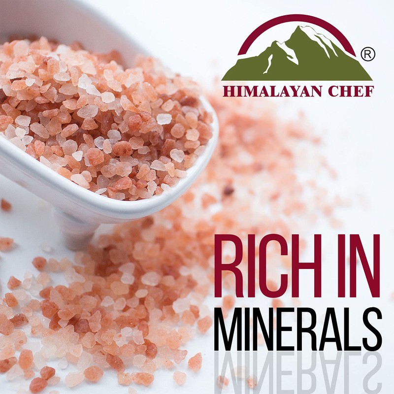 Himalayan Chef Pink Salt and Black Pepper Grinder with Stainless