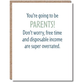 Modern Wit New Baby Card, Baby Shower Card, Gender Reveal Party, Expecting Parents, Pregnancy Congratulations, Single 4.25 X 5.5 Card With Envelope, Blank Inside, You're Going To Be Parents