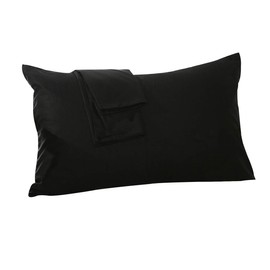 Pillowcase 75x50cm (70x50cm available) 100% Cotton Pillowcase Solid Envelope 12 Colors (Black, 75x50cm)