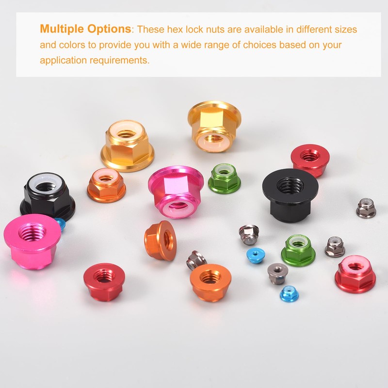 sourcing map Nylon Insert Hex Lock Nuts, 4pcs - M6