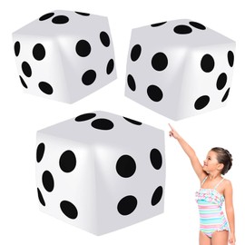 3 Pieces Jumbo Inflatable Dice 19.7 Inch Giant Inflatable Dice Multicolor Large Fun Game Toy for Indoor Outdoor Lawn Swimming Pool Party Board Game, White