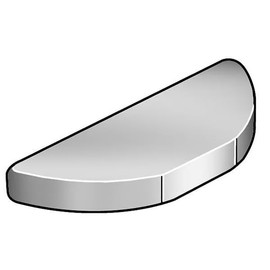 Woodruff Key, 3/16 x 5/8 in Key Size, 61 SAE Number, 0.24 in H, C-1035 Steel Plain, 100 PK, Mfr: WKI0180062-100P-A