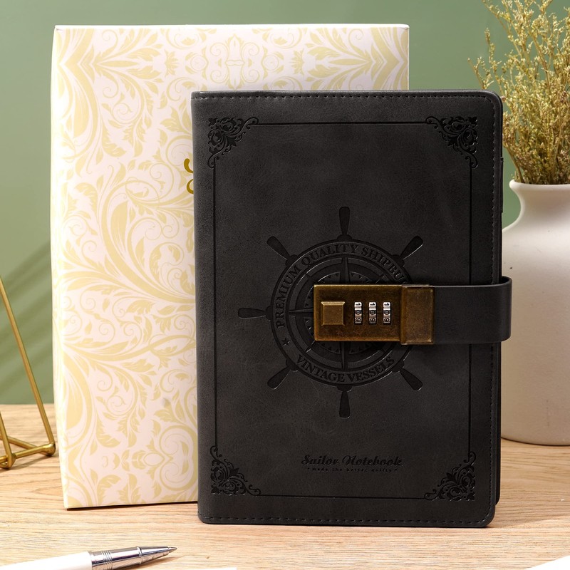CAGIE Diary for Adults Boys Girls Men with Lock Retro