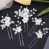 Pack of 5 Wedding Hair Accessories, White Silver, FUKPO Bridal