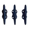 Wowser Nautical Blue Cast Iron Boat Cleat Wall Hooks, 3.5