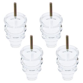 Geesatis 100mm/4inch Acrylic Furniture Legs Clear Cabinet Legs Gourd Shape Decorative Legs, with Mounting Screws, Set of 4