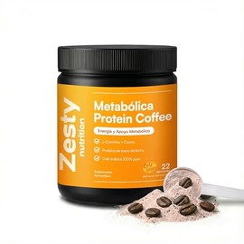 Metabólica Protein Coffee | Café Arábica 100% Puro con L-Carnitina y Cromo | Apoyo al Metabolismo, Energía Natural y Saciedad | 22 Porciones | Sin Azú