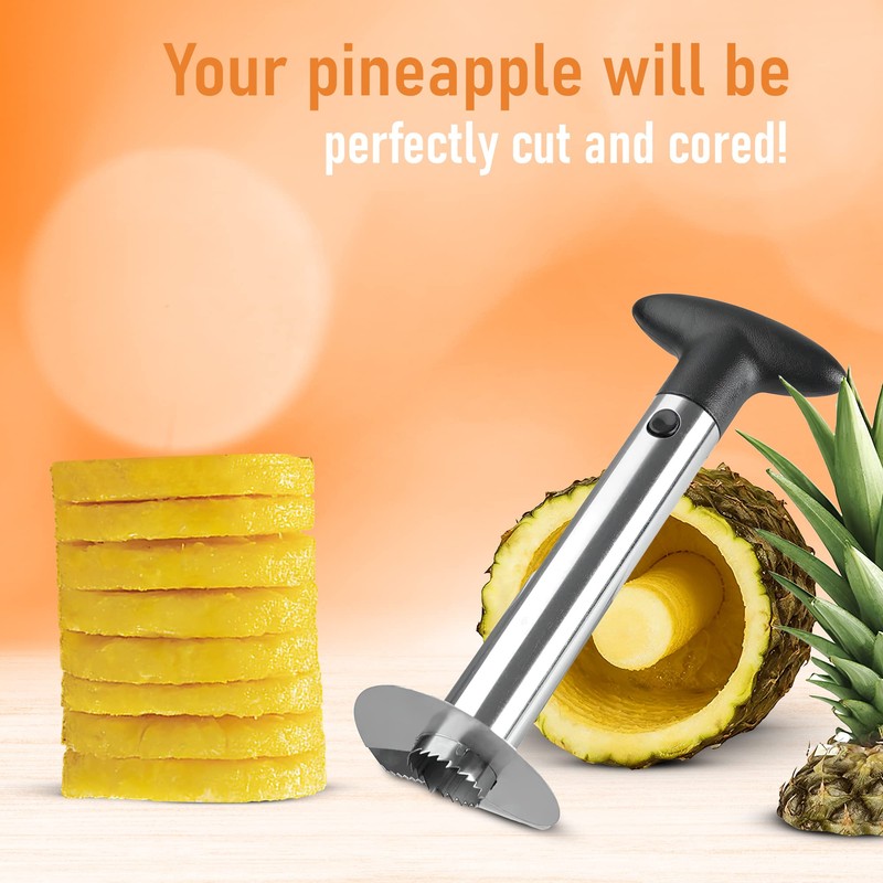 Cheer Collection Pineapple Corer And Slicer Tool, Stainless Steel Pineapple