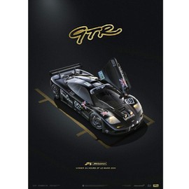 Unique & Limited Poster McLaren F1 GTR Le Mans 1995 GOLD 50 x 70 cm