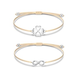 HSAJS Lucky bracelet for women, infinity bracelet, lucky bracelet, friendship bracelet, jewellery friendship gifts for women, bracelet women, Stainless Steel