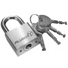 alubox Padlock Stainless Steel with 4 Keys Shackle 7 mm