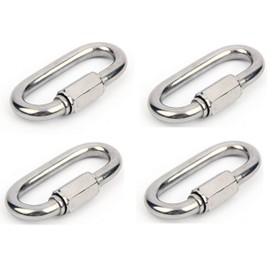 Health Reveal Stainless Steel Ring Catch, 4 Ring Catch, Chain Clasp, Fittings, Screw Joint Pet, Rope Closure, Breeding, DIY, Intrusion Prevention Metal Fixture, Chain Connection, Stainless Steel Ring Catch (M3.5)