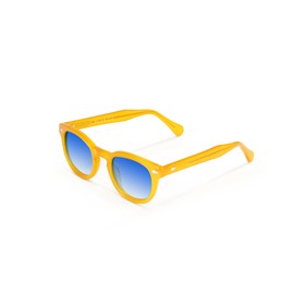 XLAB Unisex Moscot Style Sunglasses 8004, Yellow/Blue Shaded