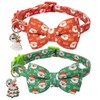 HSIGIO Christmas Cat Collar with Bells, Breakaway Cat Bowtie Collars,