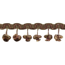 DÉCOPRO Plum Olive Beige 2" Onion Tassel Fringe Trim Plum Orchard [5 Yards]