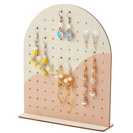 PH PandaHall Wood Earring Display Stands, 106 Holes Earring Holder Organizer Arch-shape Stud Earring Holder 2 Tones Jewelry Rack for Personal Usage Retail Trade Craft Show Exhibition