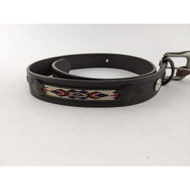 Schmidt CE Schmidt Western Brown Leather Belt Size 44 Silver Buckle & Accent Mens