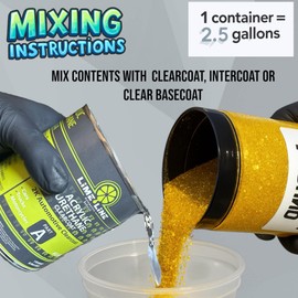 LiME LiNE 1 lb Metal Flake .008 – Automotive Grade for Custom Paint, Lowriders, Motorcycles, Hot Rods, and More (Gold)