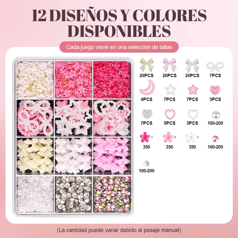 Decoracion De Uñas Acrílica 3d Lazo Flores Uñas Arte Diy