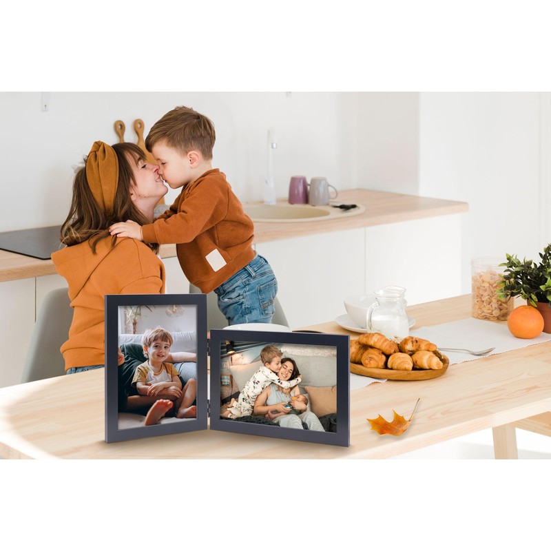 JD Concept Vertical Horizontal Combo, Double 5x7 Black Wood Foldable