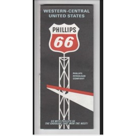 Phillips 66 Western Central United States Road Map Courtesy of Phillips 66 1965 Edition