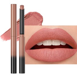 3-Piece Matte Lipstick Set, Nude Pink, with Lip Liner and Lip Gloss, Long Lasting