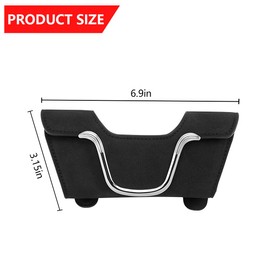 KHGUZ Sunglasses Holder for Car Sun Visor, Magnetic Leather Vehicle Eyeglasses Storage Case with Clip, Auto Interior Glasses Hanger Frame Accessories, Universal for SUV, Truck, RV（Black）
