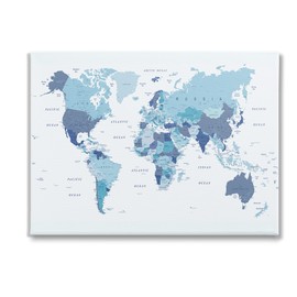 Stupell Industries Traditional Blue Map Canvas Wall Art by Urban Epiphant