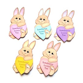 Bunny Easter Card Making Toppers Craft Embellishments x 5