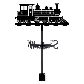SUPERDANT Train Iron Weather Vane Train Metal Weather Vane Black Wind Direction Garden Art Decor for Roof Indicators Wind Vane for Garden Outdoor Farm Barns Garden Patio Decor