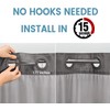 EUTXL Charcoal Grey Stall No Hook Shower Curtain with Snap