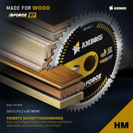 AMBOSS WERKZEUGE HM Circular Saw Blade, 210 x 30, Z48, Alternating Teeth for Wood, Fine Cut, 210 mm, for Festool TS75EBQ, Holzmann HKS210L, Makita 5008 MG, Einhell, Parkside, Dewalt, etc.