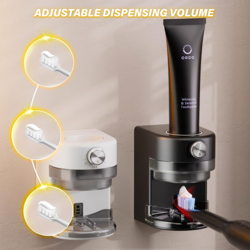 Automatic Toothpaste Dispenser, Bathroom Electric Toothpaste Squeezer with Sensor and