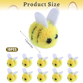 Vin Beauty 10 PCS Mini Wool Felt Bees, Mini Bee Plush Decor for Bee Gender Reveal Decorations Cute Bees Craft Supplies Party Supplies and Costume DIY