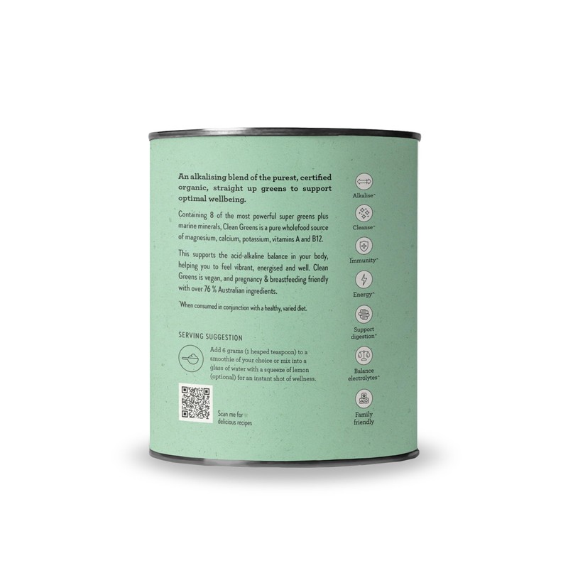 Nutra Organics Clean Greens Straight Up Greens 200g | Superfood