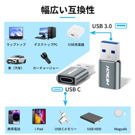 HOWJIM USB Type-C Converter Adapter, QC3.0 Fast Charging, 5Gbps High Speed Data Transfer, OTG Compatible, Type C (Female) to USB 3.0 Male Converter, Type C Converter, M-acBook, i-Pad, i-Phone15, 16