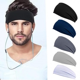 Sports Headband Wide Headband Men Women Running Workout Black 6ea