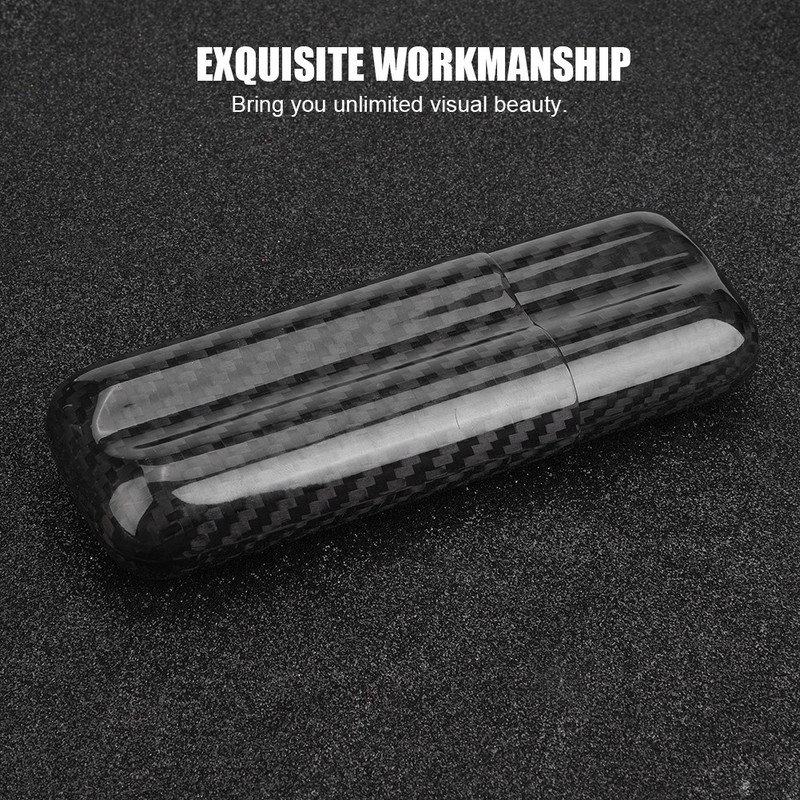 Carbon Fiber Cigar Holders Case Humidors 2 Tube Cigar Storage