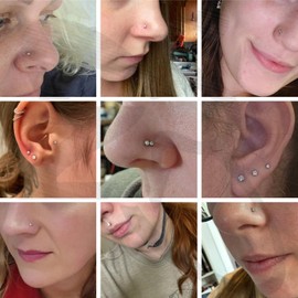 ZS 1 Pair Internal Thread Labret Lip Stud, 316L Stainless Steel Philtrum Ashely Jewelry 18G Flat Back Earrings Studs CZ Tragus Helix Nose Nostril Piercing for Women Men (Silver,18g,L:8mm,CZ:2mm)