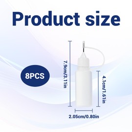 Eophmi Precision Tip Applicator Bottle 8pcs Needle Bottle Applicator 10ml Needle Tip Bottles for Diy Quilling Craft Small Gluing Project