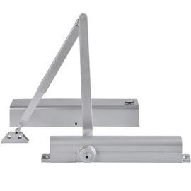 Heavy Duty Commercial Door Closer, D8000 Automatic Door Closer | ANSI/BHMA A156.4 Grade 1 | UL Listed | Hydraulic Adjustable Size 1-6 Spring Door Closer (Heavy Duty 8000 Series, Silver)