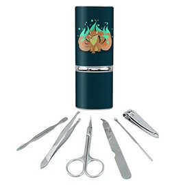 Kitsune Nine-Tailed Fox Stainless Steel Manicure Pedicure Grooming Beauty Care Travel Kit