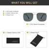 Long Keeper Retro Square Sunglasses Classic Metal Pilot Sunglasses Unisex